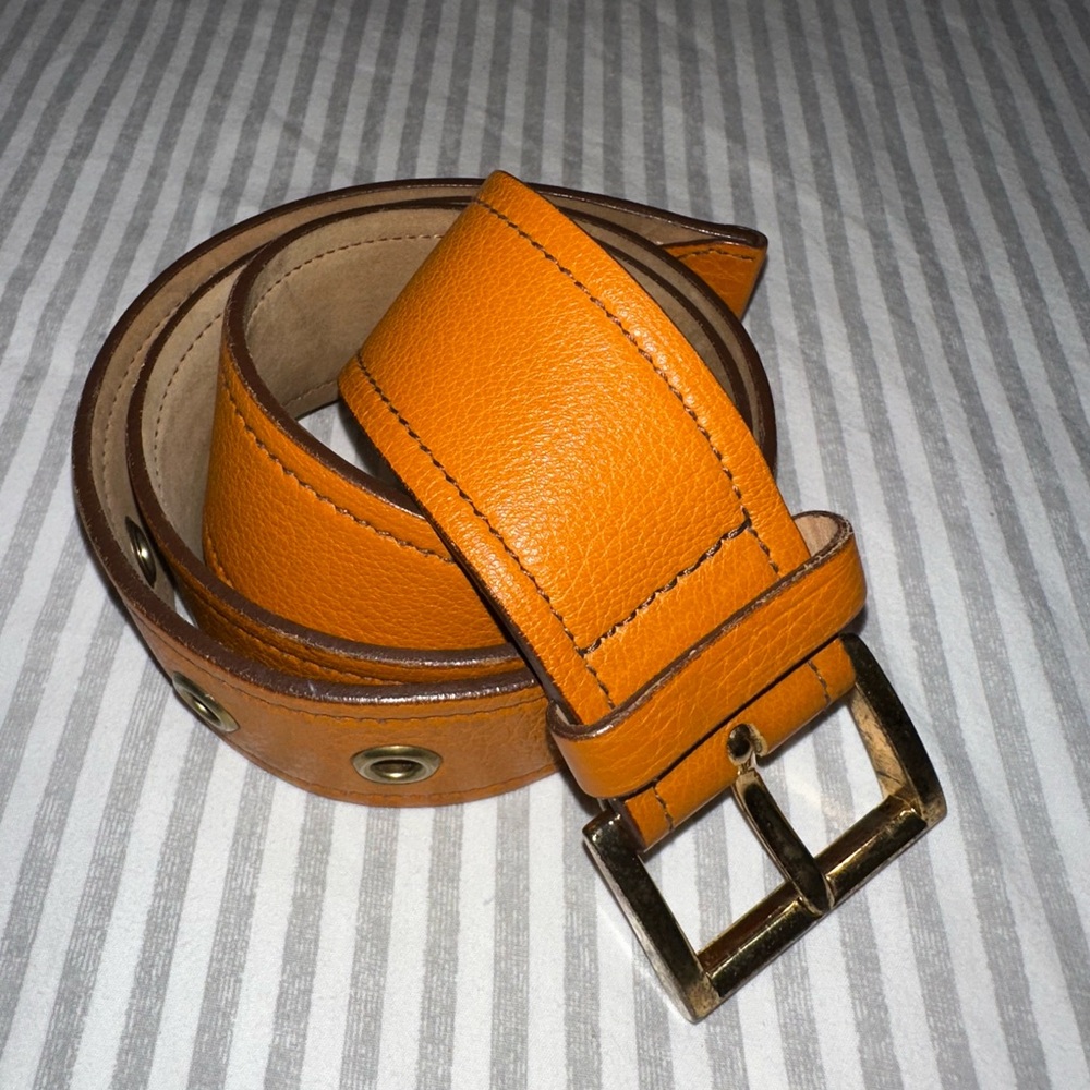 Prada Orange Leather Belt